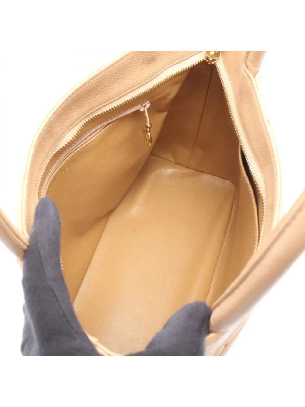 Chanel Tote Reissue Beige Caviar Leather
